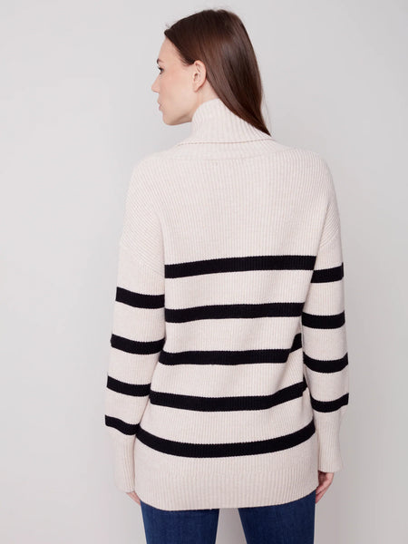 STRIPED TURTLENECK SWEATER