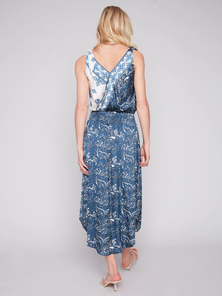 PRINTED SATIN DRESS