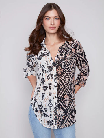 PRINTED CRINKLE BLOUSE