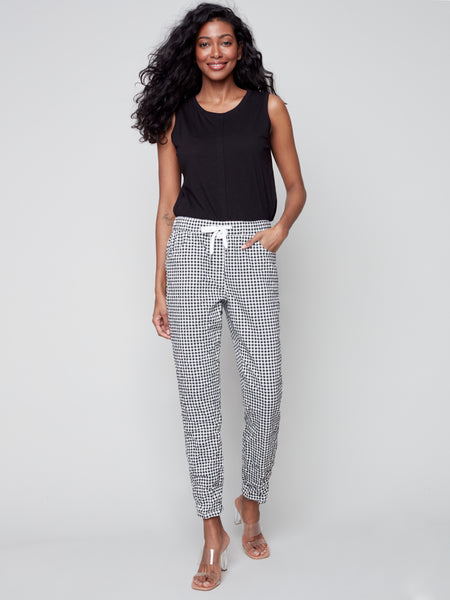 PRINTED CRINKLE JOGGER PANT