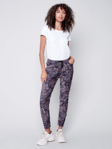 PAISLEY SUEDE CRINKLE JOGGER