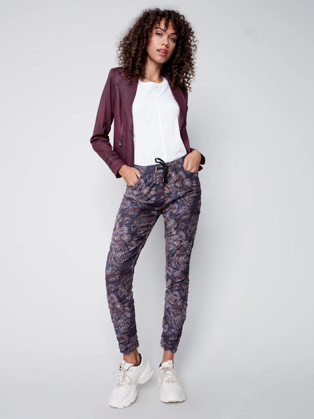 PAISLEY SUEDE CRINKLE JOGGER