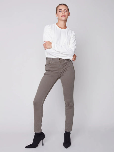 TWILL PANT WITH ZIPPER DETAIL