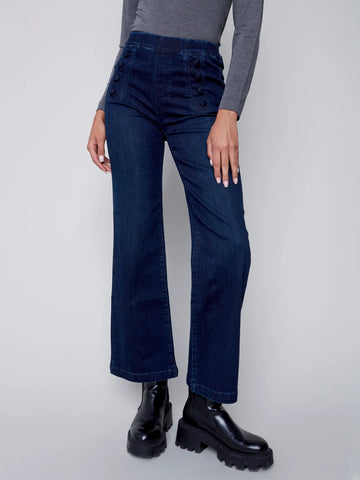 FLARE PANT WITH SIDE BUTTONS