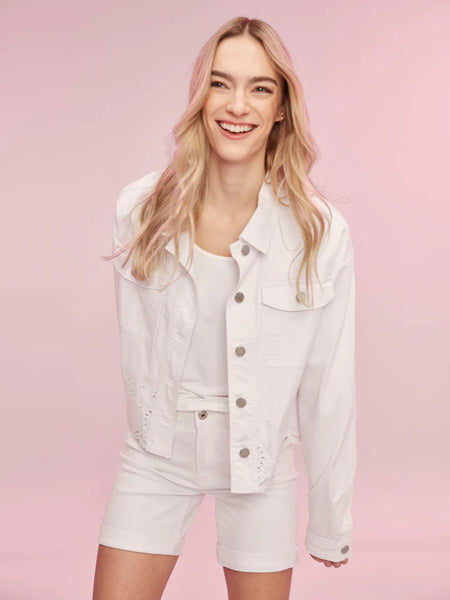Twill Scalloped Eyelet Jacket
