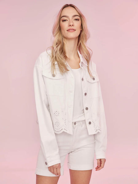 Twill Scalloped Eyelet Jacket