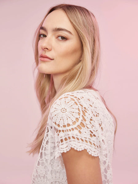 Short Sleeve Crochet Bolero Cardigan