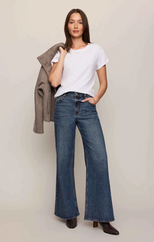 The Stunner Mid-Rise Wide Denim