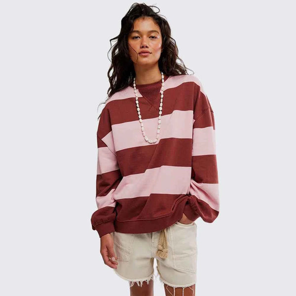 We The Free Classic Striped Oversized Crewneck