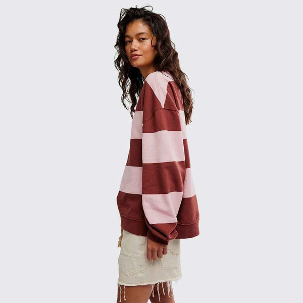 We The Free Classic Striped Oversized Crewneck