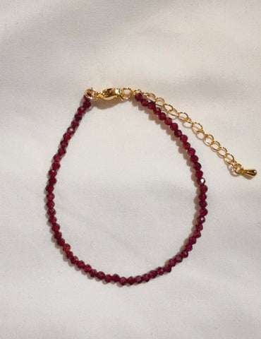 Garnet Beaded Bracelet