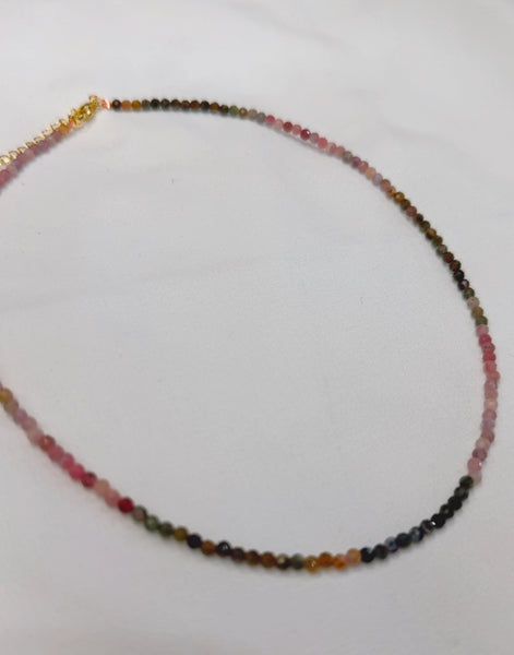 Rainbow Tourmaline Crystal Necklace