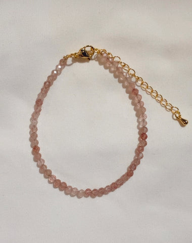 Strawberry Quartz Beaded Bracelet