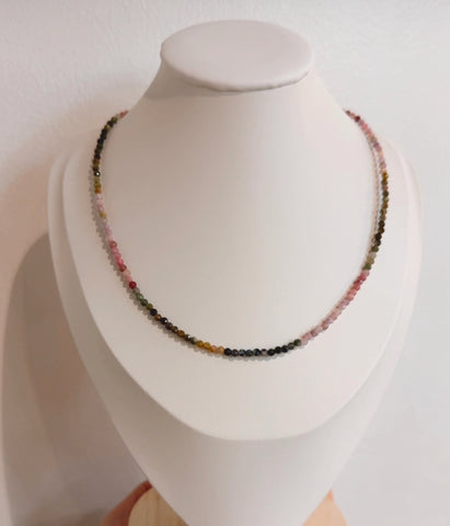 Rainbow Tourmaline Crystal Necklace