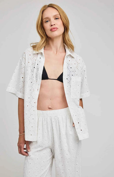 Louisa Eyelet Button Down Shirt