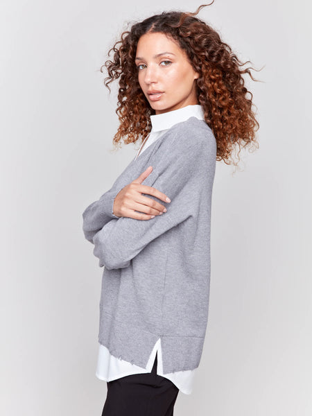 POPLIN FOOLER SWEATER