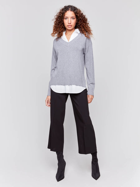 POPLIN FOOLER SWEATER