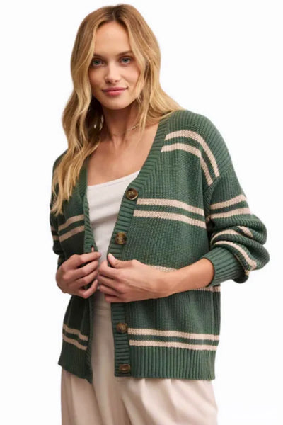 Boyfriend Striped Cardigan