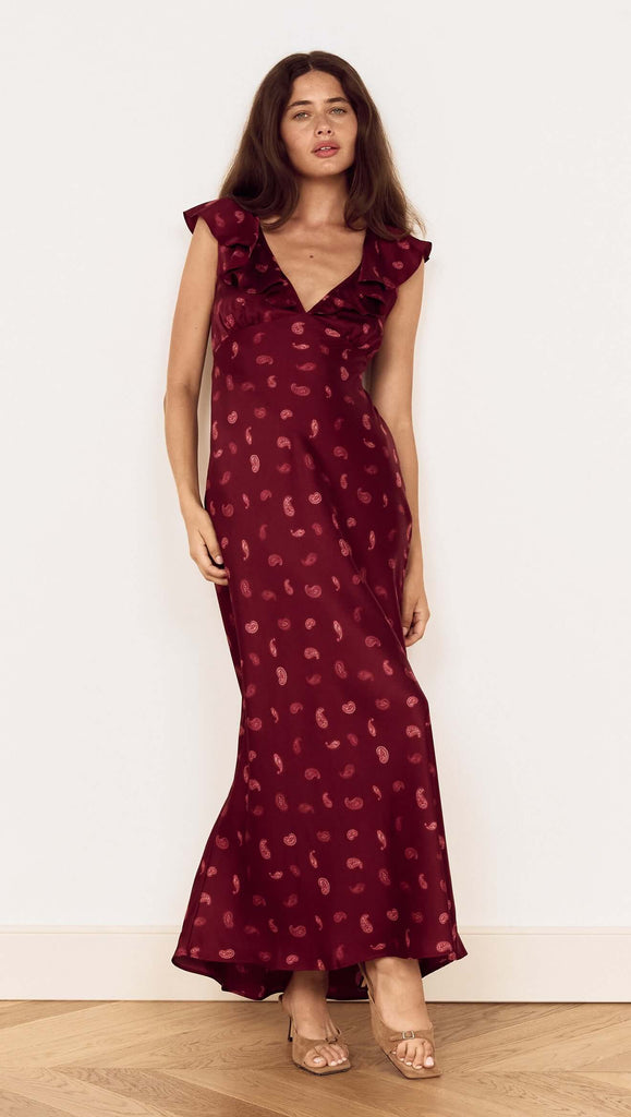 ARIES RUFFLED MIDI DRESS