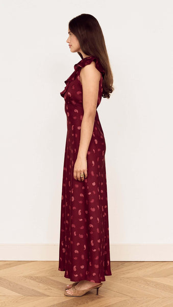 ARIES RUFFLED MIDI DRESS