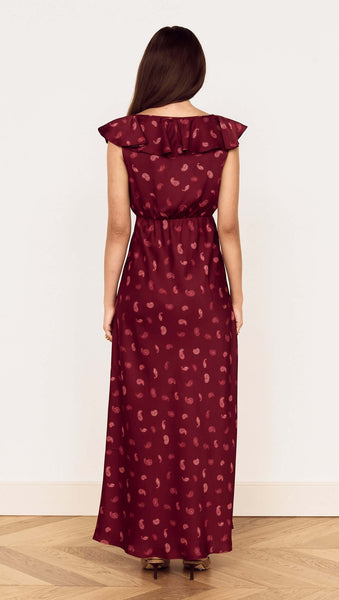 ARIES RUFFLED MIDI DRESS