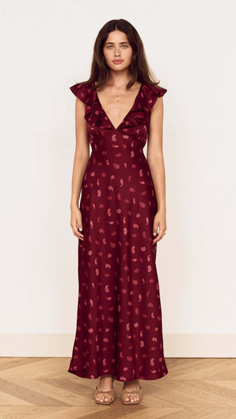ARIES RUFFLED MIDI DRESS