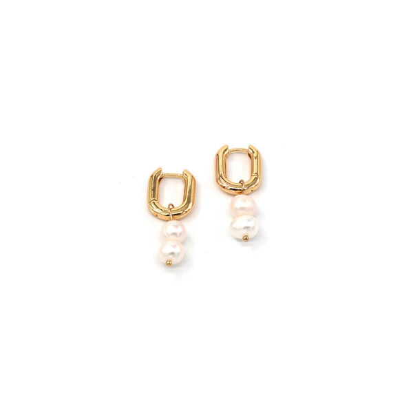 REMI DOUBLE PEARL HOOPS