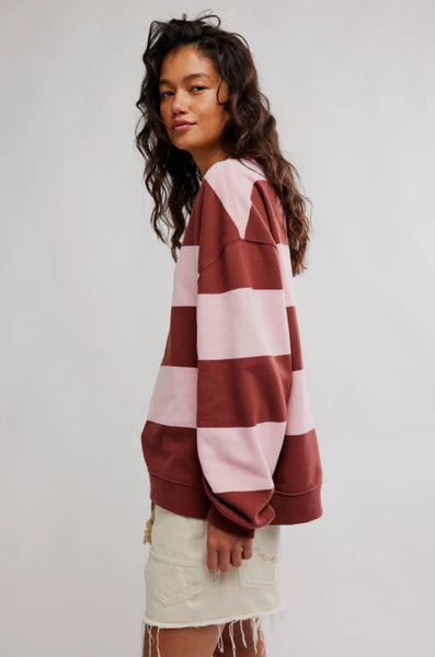 We The Free Classic Striped Oversized Crewneck