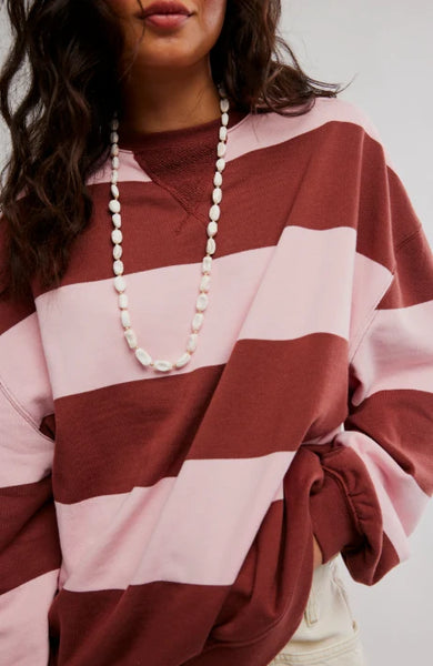 We The Free Classic Striped Oversized Crewneck