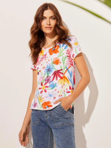 Printed Organic Cotton Slub T-Shirt