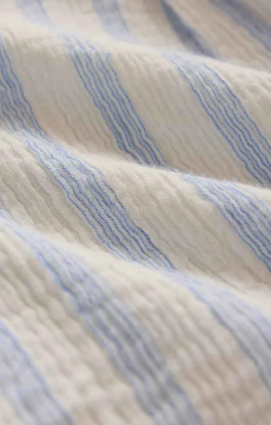 Helena Striped Airy Gauze Button Up