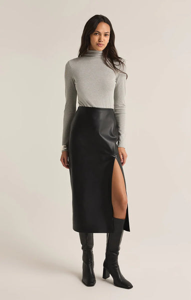 METROPOLITAN FAUX LEATHER SKIRT