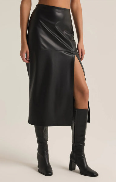 METROPOLITAN FAUX LEATHER SKIRT