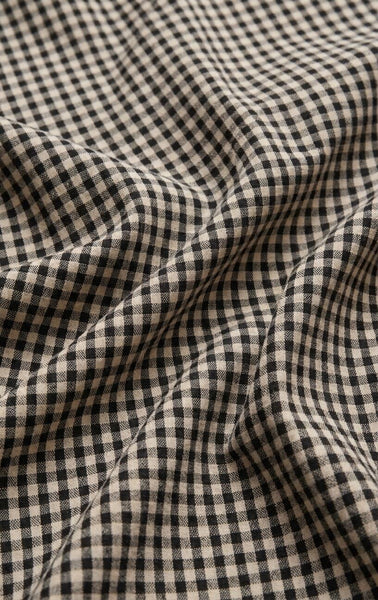 Merit Cropped Gingham Linen Top