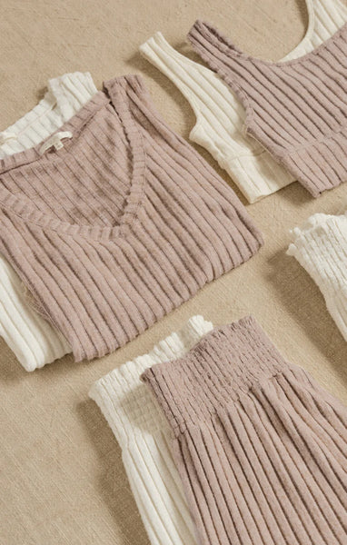 Sloane V-Neck Silky Rib Tank