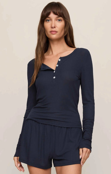 Just Right Rib Henley Top