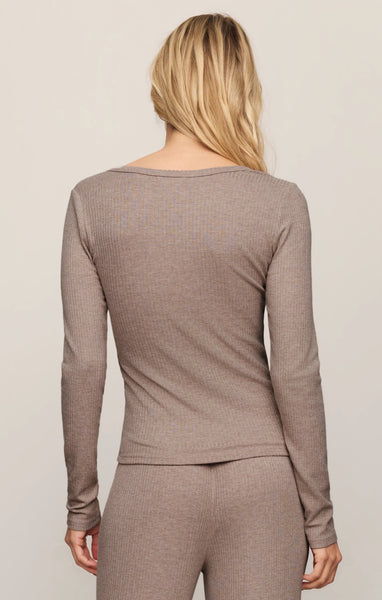 Just Right Rib Henley Top