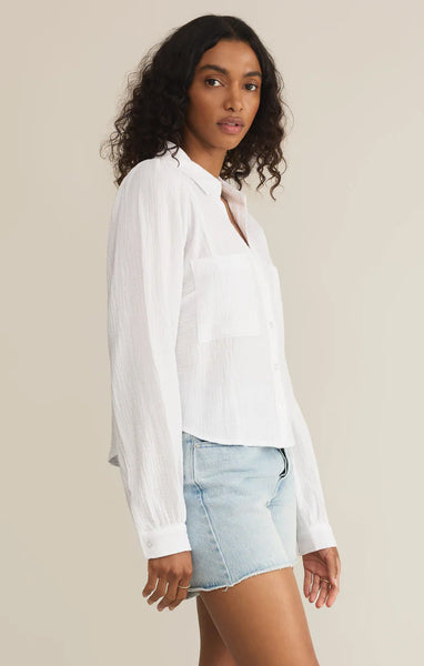 CAMPO BUTTON UP GAUZE TOP