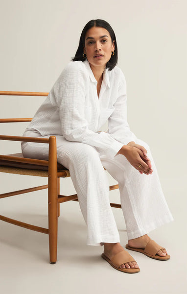 CAMPO BUTTON UP GAUZE TOP