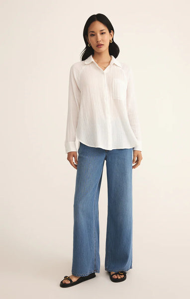 Perfect Airy Gauze Button Up