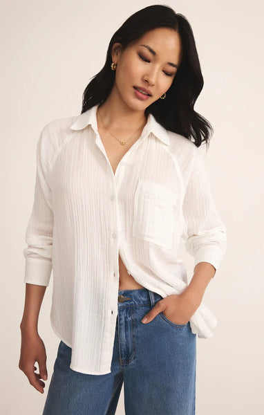 Perfect Airy Gauze Button Up