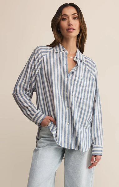 Perfect Linen Striped Top