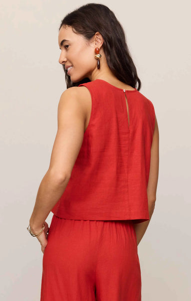 Sloane Linen Cropped Tank