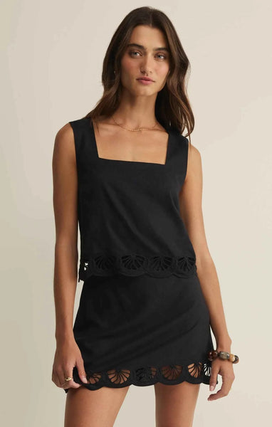 Charlene Embroidered Linen Top