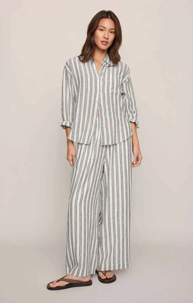 The Perfect Striped Linen Button Up