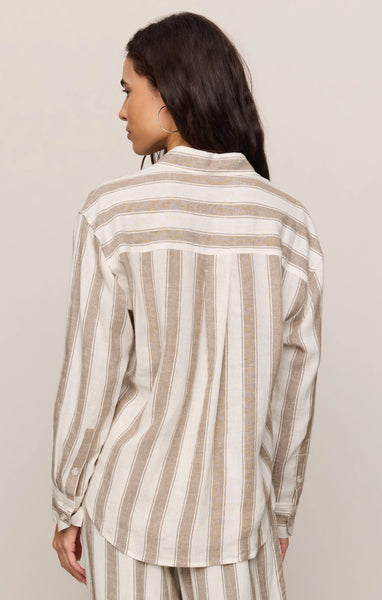 Perfect Striped Linen Button Up