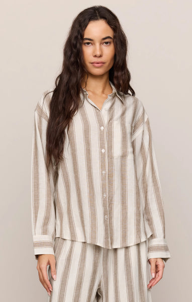 Perfect Striped Linen Button Up