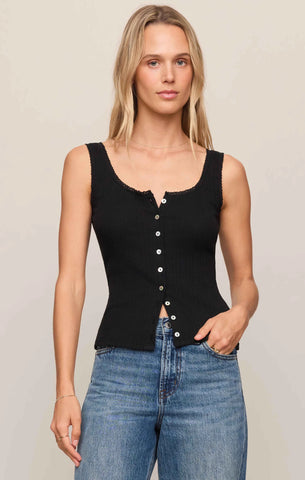 Lainey Pointelle Button Front Tank