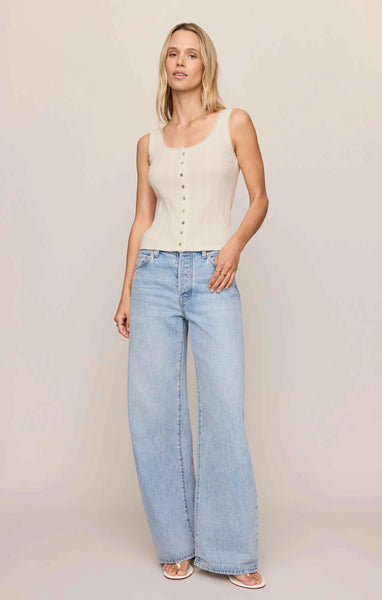 Lainey Pointelle Button Front Tank