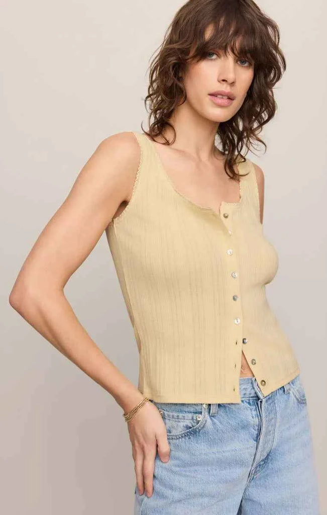 Lainey Pointelle Button Front Tank